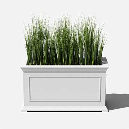 Veradek Brixton Series Long Planter - Rectangular Outdoor Planter - color: White