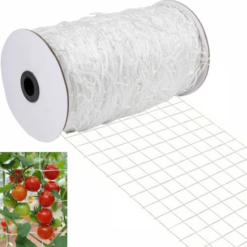 Garden Trellis Netting Roll 4x500ft 6inch Soft Mesh Nylon Heavy Duty Reinforced Garden Plant Support Trellis Net for Climbing Plants, Grape Racks, Growing Support Bean, Pea, Tomatoes,Vegetable - size: 4x500ft