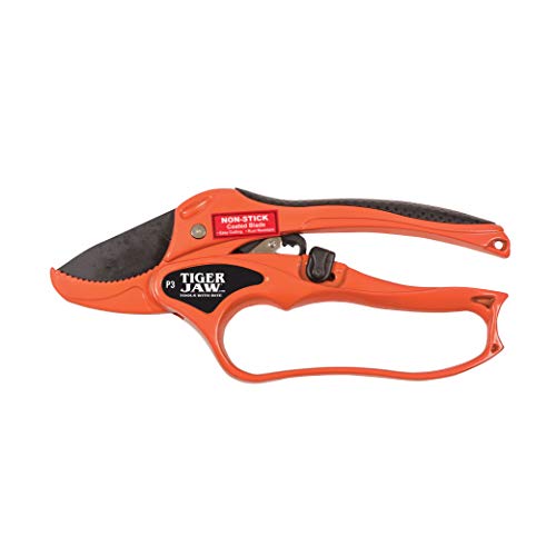 P3 Ratcheting Hybrid Bypass MEDIUM TO LARGE HANDS Anvil Blade Design Heavy Duty Metal Hand Pruner With Knuckle Guard Cuts Green Or Dead Wood Up To 1 Inch