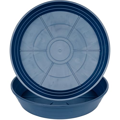 LWALRS Plant Saucer 14 Inch 2 Pack 6 8 10 12 14 16 18 20 25, Plastic Plant Trays for Pots，Extra-Deep Plant Water Dray Tray, Bird Bath Bowl, Heavy Flower Plant Saucers Indoors and Outdoor No Holes - color: Blue, size: 14in (2 Pack)