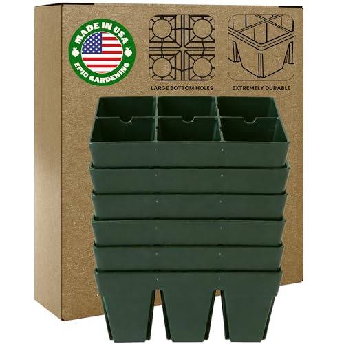 Epic Gardening 6-Cell Seed Starter Tray - 6 Trays - Sage Green - color: Sage Green