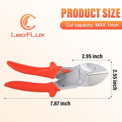 LeafLux 8" Professional Heavy Duty Anvil Pruning Shears with SK-5 Blades, Garden Shears for Dry Stems and Small Branches, Gardening Scissors, Clippers for Wood, Plastic, Rubber, Leather | LFXP1108 - color: 1108