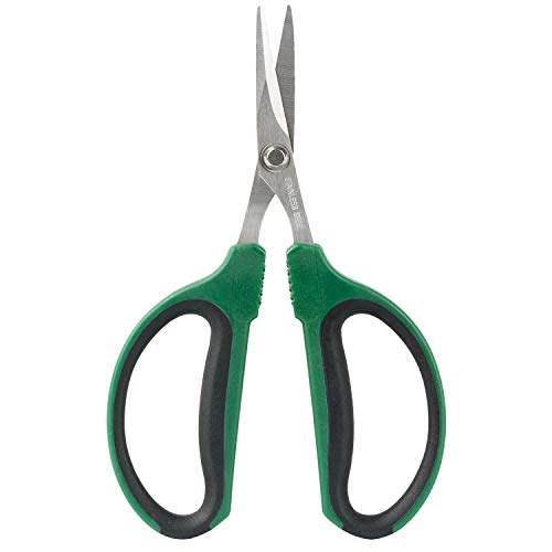 6-Inch Stainless Steel Garden Bonsai Pruning Shears with 40mm Straight Blade Pruners, Anti-Slip Softgrip Micro-Tip Snip