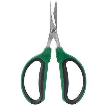 6-Inch Stainless Steel Garden Bonsai Pruning Shears with 40mm Straight Blade Pruners, Anti-Slip Softgrip Micro-Tip Snip