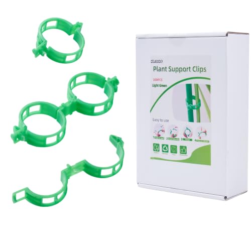 300Pcs Plant Support Clips, Vine Clips for Veggies Garden Indoor Pots - color: Light Green
