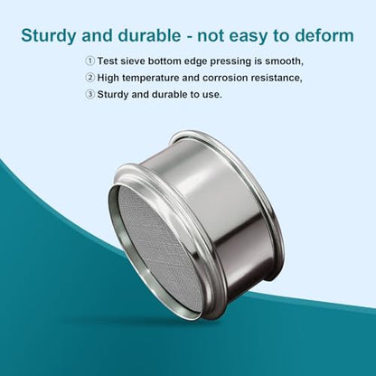 2.36" (6cm) Full 304 Stainless Steel Mini Lab Sieve, 60 Mesh (0.3mm) Sifter - size: 60 Mesh(0.3mm)/Ф2.4in(6CM)