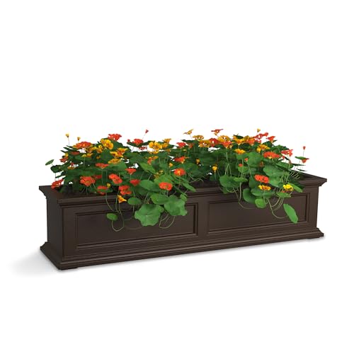 Mayne Fairfield 48in Self-Watering Rectangular Window Box Planter, Espresso - color: Espresso, size: 48in