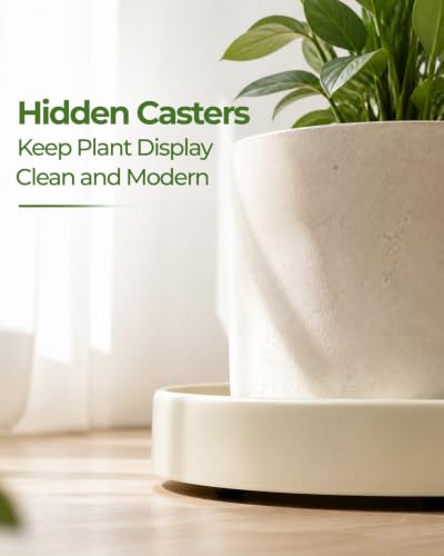 Plant Caddy with Wheels 12 Inch, Indoor Outdoor Rolling Plant Saucer - size: 12.5-inch