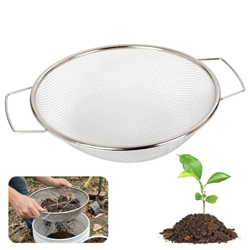 304 Stainless Steel Soil Sifter for 5 Gallon Bucket 1/8" Mesh Garden Sieve - size: 1/8 in (3 Mesh)