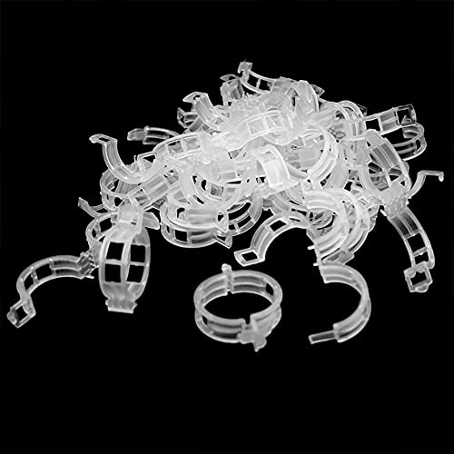 KINGLAKE Plant Support Garden Clips,Tomato Vine Clips,Tomato Trellis Clips 200 Pcs for Vine Vegetables Tomato to Grow Upright and Makes Plants Healthier - color: White