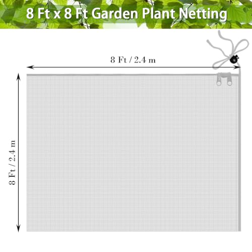 FONUNO Fruit Tree Netting with Zipper Birds Netting for Fruit Trees, White - color: White, size: 8 x 8 feet - 1 Pack