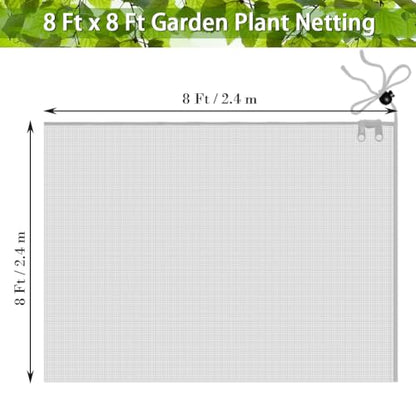 FONUNO Fruit Tree Netting with Zipper Birds Netting for Fruit Trees, White - color: White, size: 8 x 8 feet - 1 Pack