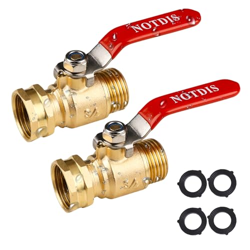 Brass Garden Hose Shut Off Valve with Full-Flow Design - Heavy Duty 3/4" GHT Connector, 304 Stainless Steel Handle - 2 Pack (Corrosion-Resistant) - style: 1 way hose splitter 2Pcs