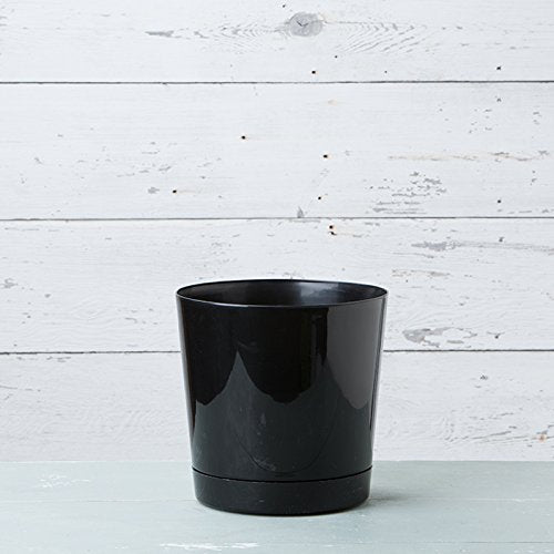 Novelty Majestic Full Depth Round Cylinder Pot, Glossy Black, 12-Inch (10128) - color: Black, size: 12 Inch