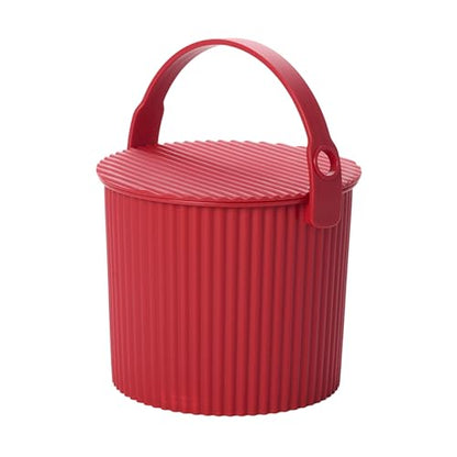 Hachiman Mini Bucket, 1.1 Gallon Heavy Duty Bucket with Lid & Handle - color: Red, size: Mini