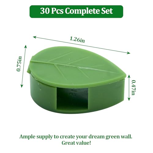Plant Wall Clips for Climbing Vines Green Garden Stem Holder with Adhesive Climbing Wall Fixture Clips for Indoor Wall Decor, Office, Home (30 Packs) - size: 30 Pack