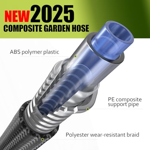 Relxitl Garden Hose 10FT, Flexible Water Hose, Ultra Lightweight Non-Expanding hose, Leak proof, Pressure Resistant for Yard, Outdoor (Black, 10FT) - color: Black, size: 10FT