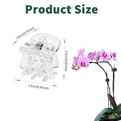 100 Pcs Orchid Clips Transparent Plant Clips Flower Vine Clip for Supporting Plant Orchid Support Clip Flower Stems Stalks Vines Climbing Plant Grow Upright