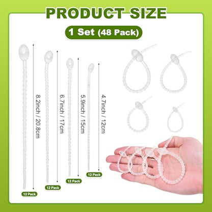 M METERXITY 24-Pack Adjustable Plant Ties, 4.7/5.9/6.7/8.2 Inch Silicone Flexible Multi-Function Garden Twist Tie for Crafts/Gift Wrapping/Gardening Plants, Reusable Support Twine [Clear ] - color: Clear