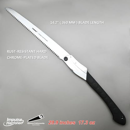 TONMA 14" Professional Folding Hand Saw Made in Korea, 360mm Large Teeth - size: 14 inches (360mm)