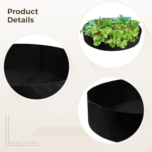 2 Pcs 50 Gallon Plant Grow Bags, Garden Fabric Grow Bags, Black Heavy Duty, Indoor Outdoor Gardening, Suitable for Vegetables, Flowers, and Fruit Trees
