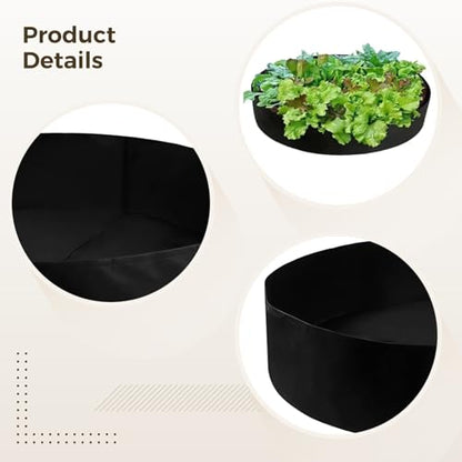 2 Pcs 50 Gallon Plant Grow Bags, Garden Fabric Grow Bags, Black Heavy Duty, Indoor Outdoor Gardening, Suitable for Vegetables, Flowers, and Fruit Trees