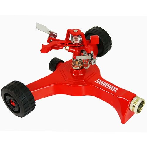 Chapin Wheeled Impact Sprinkler, 360° Automatic, Up to 85 ft Coverage, Red - style: 360 Degree Sprinkler
