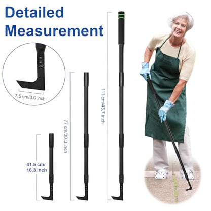 Crack Weeder Tool Long Handle Manual Weeders Crevice Weeding Tool L Shaped Multiple Sharp Blades Efficient Weeding for Narrow Spaces Driveways Sidewalks Paving Stone Gaps