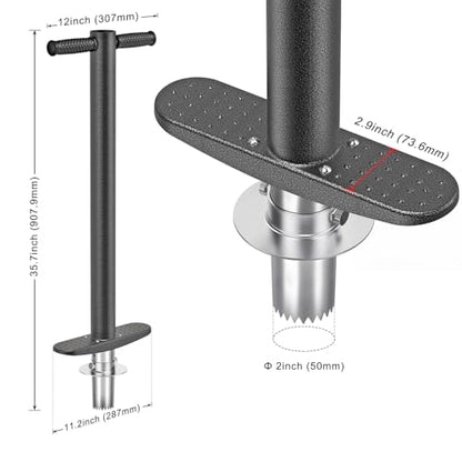 Dolibest 3-in-1 Sod Plugger & Bulb Planter Tool - Depth Adjust (3-6'') Stainless Steel Sharp Serrations with Ergonomic Grip | Lawn Plug Cutter for Turf Repair, Soil Sampling & Garden Planting-35.7" - color: Black E- 3-6'' depth