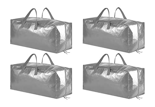 SpaceAid Heavy Duty Moving Bags, Extra Large Storage Totes W/Backpack Straps Strong Handles & Zippers, Alternative to Moving Boxes, Packing & Moving Supplies, Gley (4 Pack) - color: Grey, size: 4 Pack