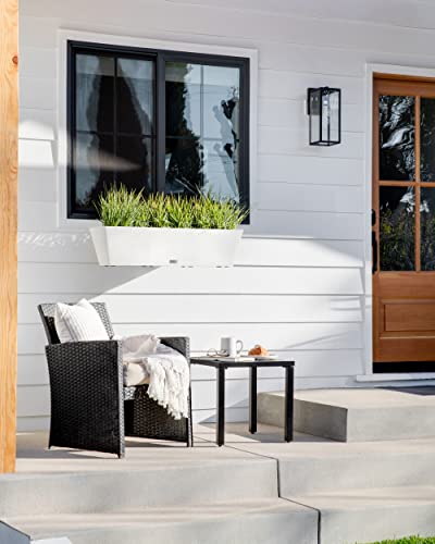Veradek Pure Series Railing Planter - Tapered Window Box with Bracket - color: White, size: 36 inch - 2 Pack