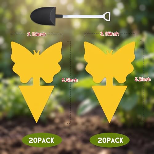 40 Pack Fungus Gnat Traps, Yellow Sticky Fruit Fly Traps for Indoor Plants - size: 40 packs