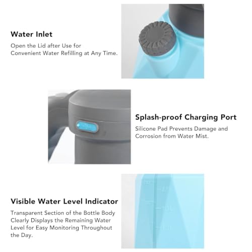 Electric Spray Bottle 3L, Rechargeable Plant Mister with Battery Powered (with Swivel Nozzle) - color: Blue, size: with Swivel Nozzle