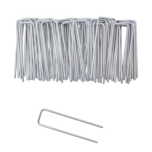 Atlantic Stainless Steel Landscape Staples Garden Stakes. (4"-Square-60pcs) - size: Square 4"x60pcs