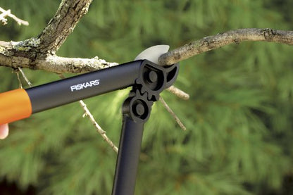 Fiskars 79436997J Softgrip Bypass Pruner, Black/Orange Small & 15 Inch PowerGear Super Pruner/Lopper