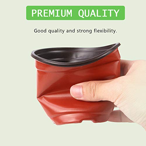 Augshy 220Pcs 4 Inches Plastic Plant Nursery Pots Seed Starting Containers - size: 4 Inch