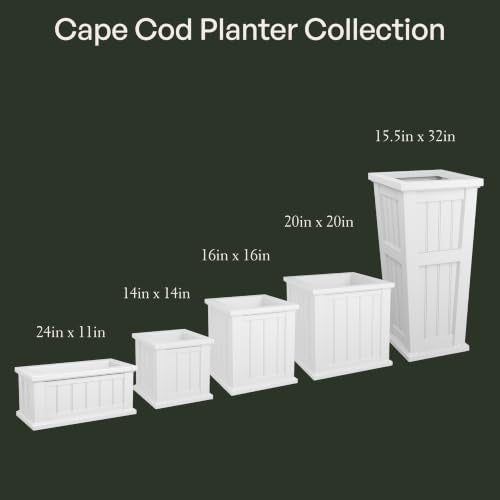 Mayne Cape Cod 24in Self-Watering Rectangular Planter, Black - color: Black, size: 24in x 11in