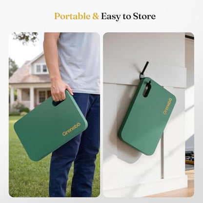 Grenebo 2-Pack Kneeling Pads, Extra Thick NBR, 17.3 x 11 x 1.6 in, Green - color: Green