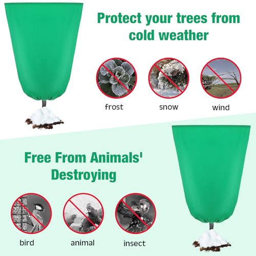 4 Pcs Plant Covers Freeze Protection 35.4" x 59", Green - color: Green