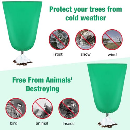 4 Pcs Plant Covers Freeze Protection 35.4" x 59", Green - color: Green