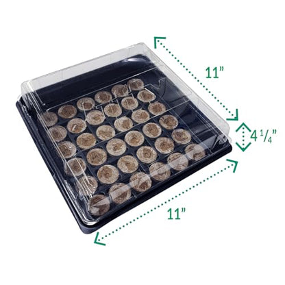 Jiffy Seed Starting Tray Kit - 36 Cell Plant Starter Trays, Portable - 11 x 11 x 4.25 in - 4 Pack - style: 4 Greenhouse Kit
