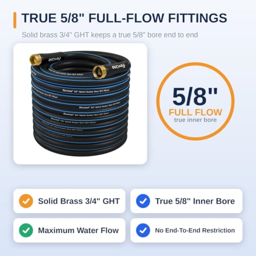 FEVONE Kink Free Garden Hose 100 ft, Heavy Duty Water Hose - size: 100FT