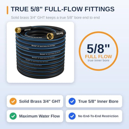FEVONE Kink Free Garden Hose 100 ft, Heavy Duty Water Hose - size: 100FT