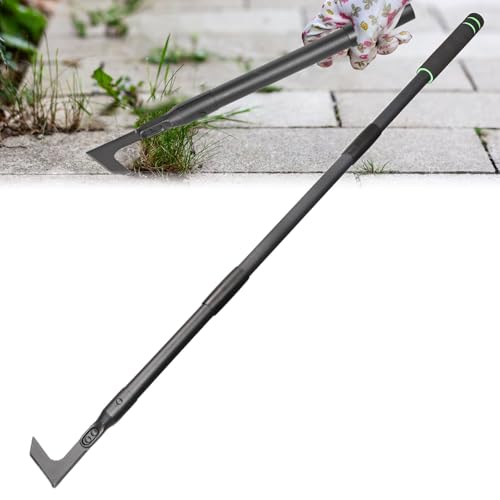 Crack Weeder Tool Long Handle Manual Weeders Crevice Weeding Tool L Shaped Multiple Sharp Blades Efficient Weeding for Narrow Spaces Driveways Sidewalks Paving Stone Gaps