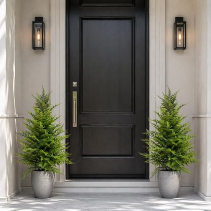 Artificial Fern Trees 3FT, 2 Pack with Pots, UV Resistant Outdoor - color: Fern Trees, size: 3FT
