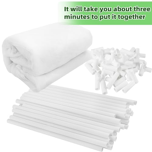 72 * 33 * 30 in Detachable Crop Cages for Garden, Plant Protection Tent with Garden Netting for Vegetables Fruits Flowers,Mesh Plant Covers for Outdoors White - color: White