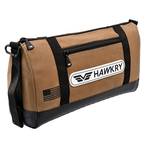 HAWKRY Heavy Duty Canvas Tool Bag – Waterproof Canvas Zipper Pouch, Garden Tool Bag, Construction Bags Heavy Duty, Small Zipper Pouch, Motorcycle Tool, Multipurpose Fishing Bag - color: Beige