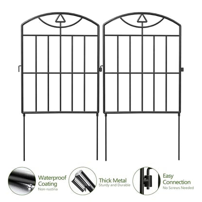 17in (H) x25ft (L), 24 Panels No Dig Decorative Garden Fence - size: 24 Panels-25 ft(L) X 24 in(H)