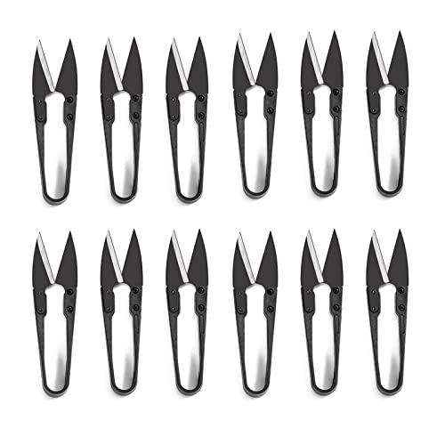 4.1" U-Shaped Bonsai Pruning Scissors for Leaf Bud Trimming 12PCS