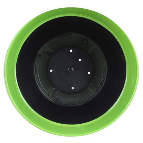 Garden Elements Indoor/Outdoor Glazed Brushed Happy Plastic Planter, Large, Bright Green, 15" - color: Bright Green